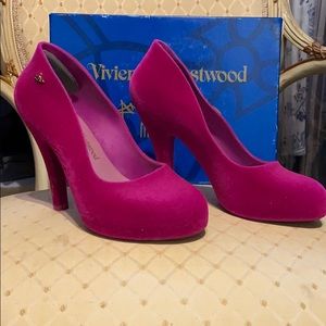 Vivienne Westwood Pink Flocked Heels size 7